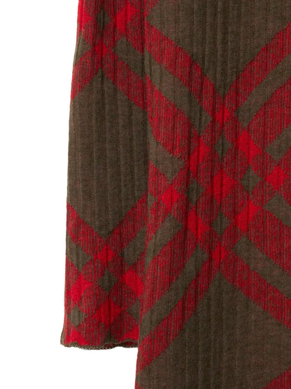 Checkered Wool Blend Shift Dress