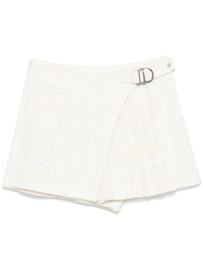 Tweed Pleated Mini Skirt