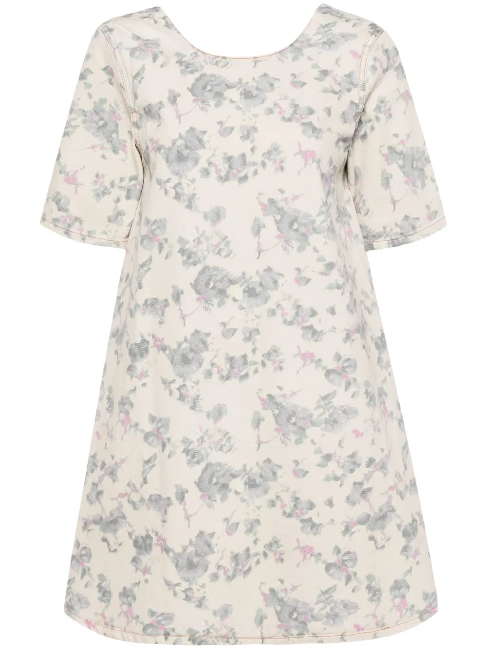 Floral-Print Denim Dress