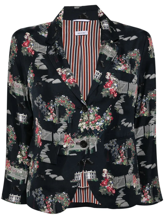 Graphic-Print Blazer