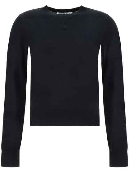Intarsia-Knit Logo Wool Sweater