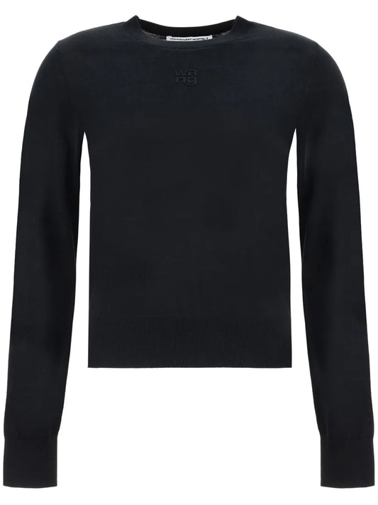 Intarsia-Knit Logo Wool Sweater