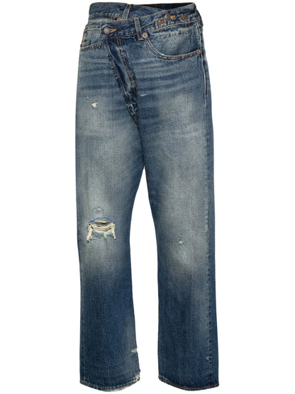 Crossover Distressed Skinny Jeans