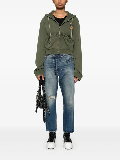 Crossover Distressed Skinny Jeans