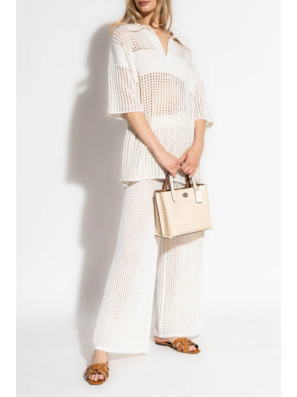 Mei Open-Knit Cashmere Pants