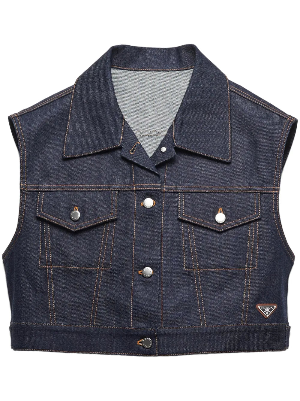 Triangle-Logo Denim Vest