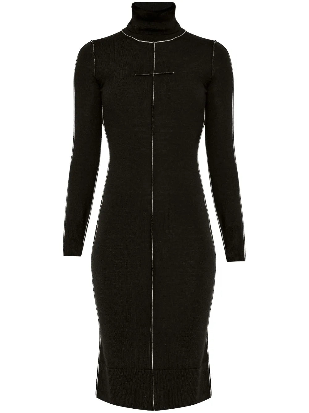 Contrast Long-Sleeved Dress