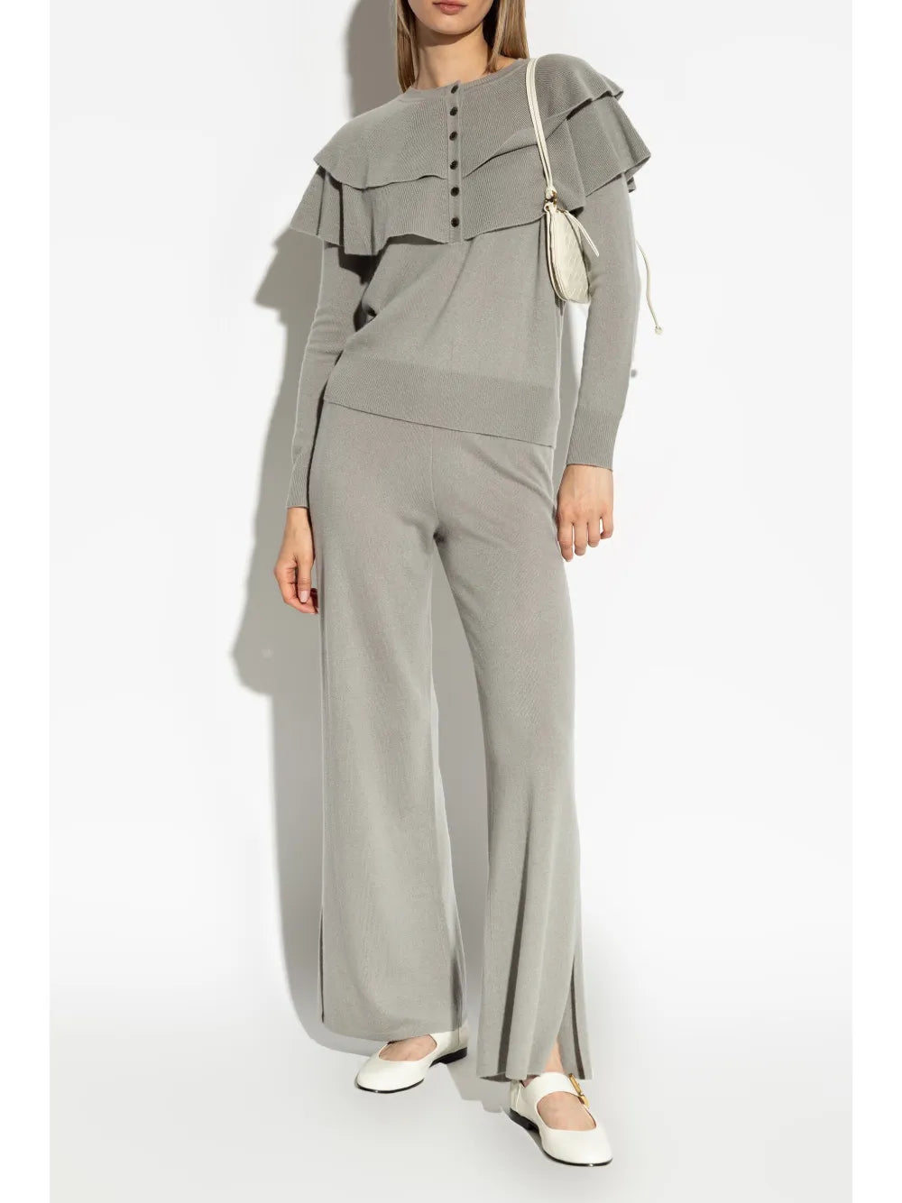 Marlo Side-Slit Cashmere Trousers