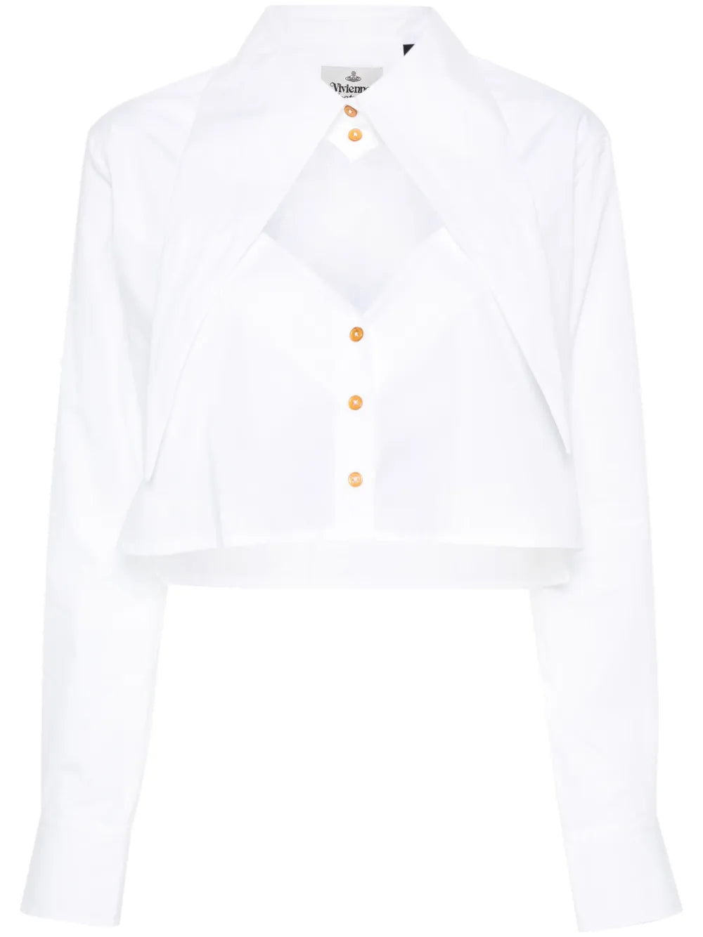 Cut-Off Heart Cropped Shirt