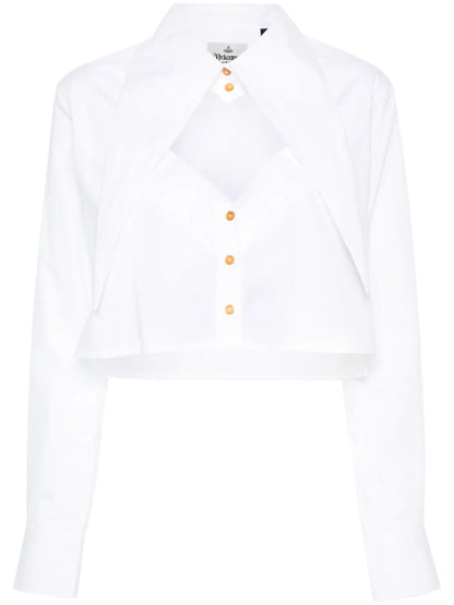 Cut-Off Heart Cropped Shirt
