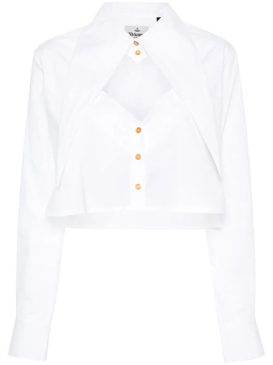 Cut-Off Heart Cropped Shirt