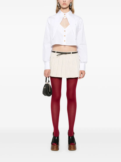 Cut-Off Heart Cropped Shirt