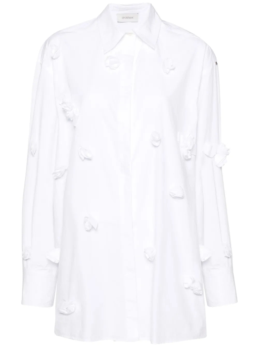 Floral-Appliqué Cotton Shirt