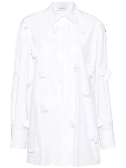 Floral-Appliqué Cotton Shirt
