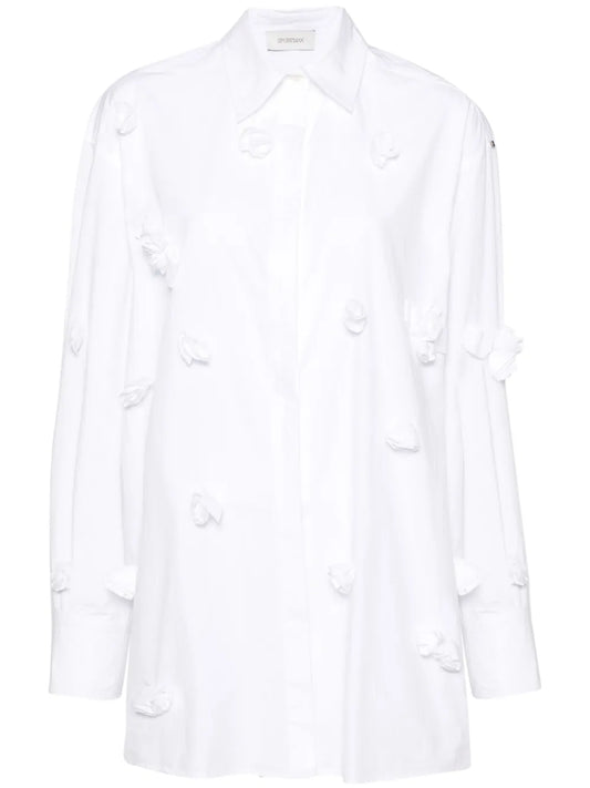 Floral-Appliqué Cotton Shirt