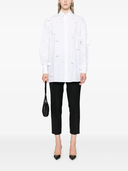Floral-Appliqué Cotton Shirt