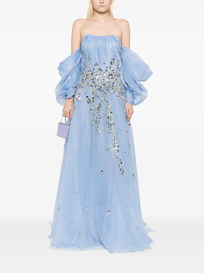 Beaded Organza Gown