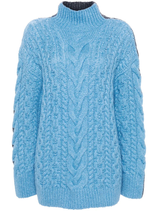 Two-Tone Cable-Knit Jumper