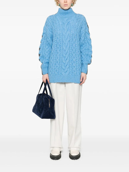 Two-Tone Cable-Knit Jumper