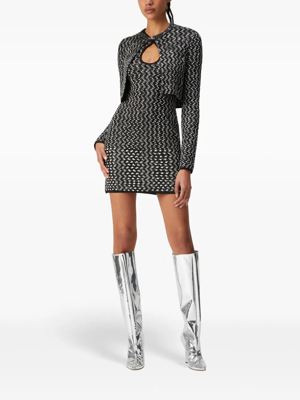 Sequin-Embellished Cardigan