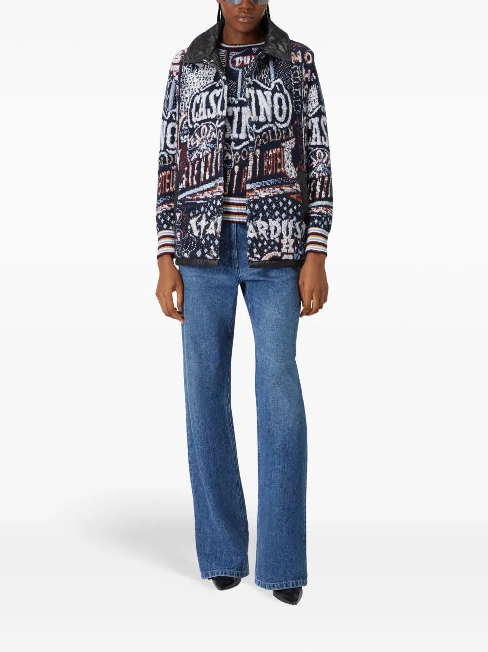 Graphic-Print Knitted Vest