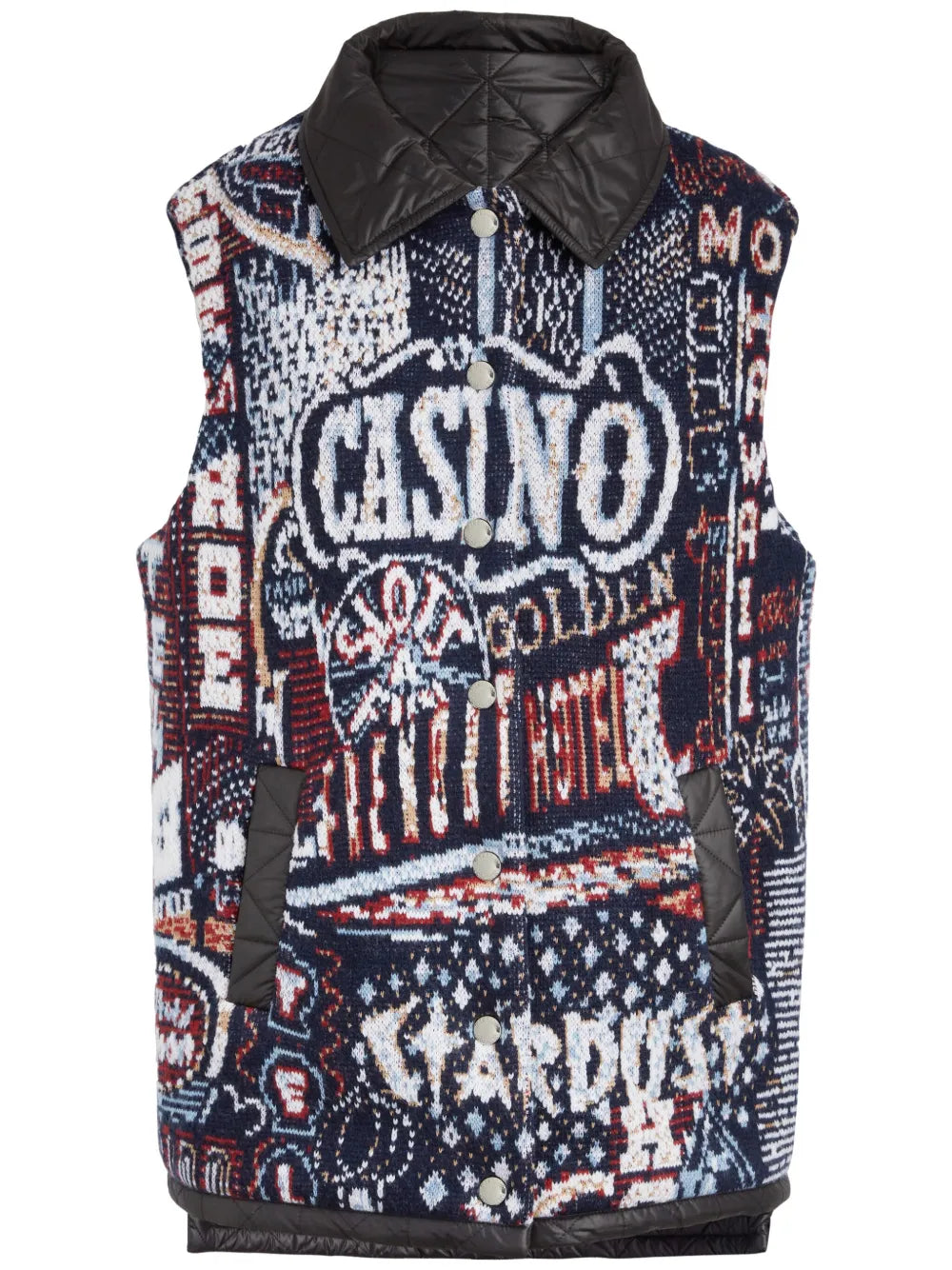 Graphic-Print Knitted Vest