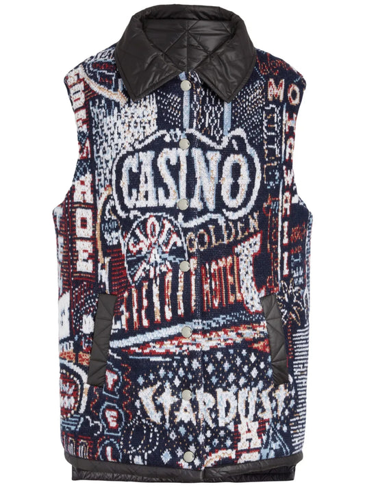 Graphic-Print Knitted Vest