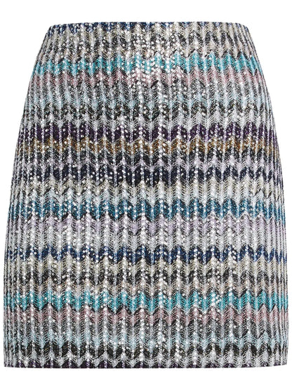 Zigzag Sequin Mini Skirt