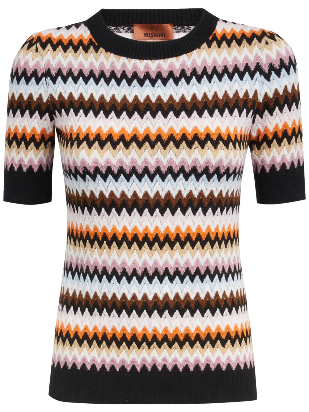 Zigzag-Woven Knitted Top
