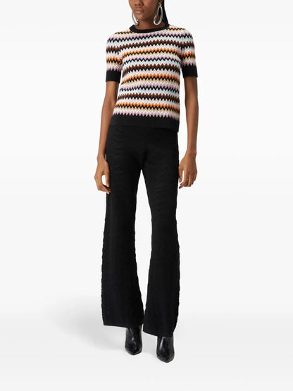 Zigzag-Woven Knitted Top