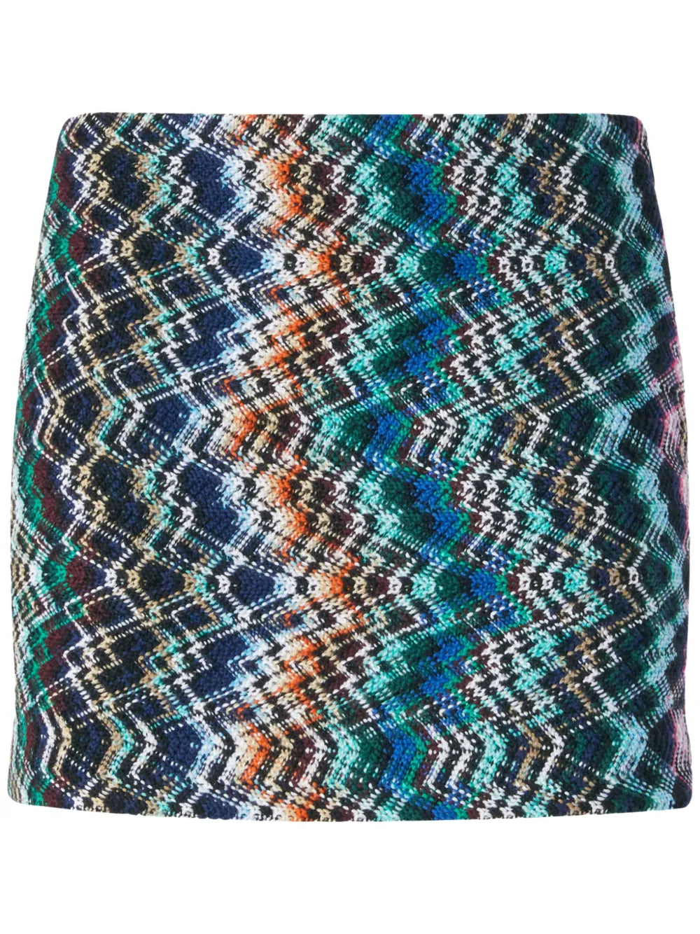 Zigzag Wool-Cotton Mini Skirt