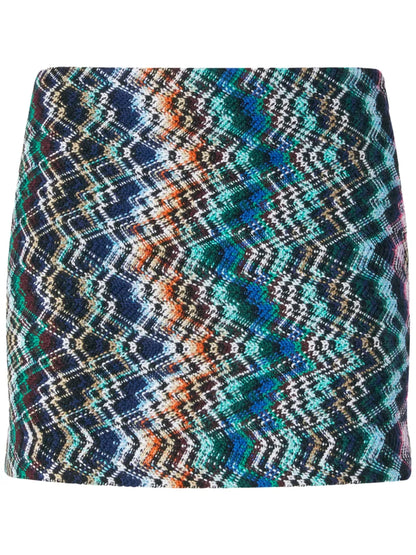 Zigzag Wool-Cotton Mini Skirt