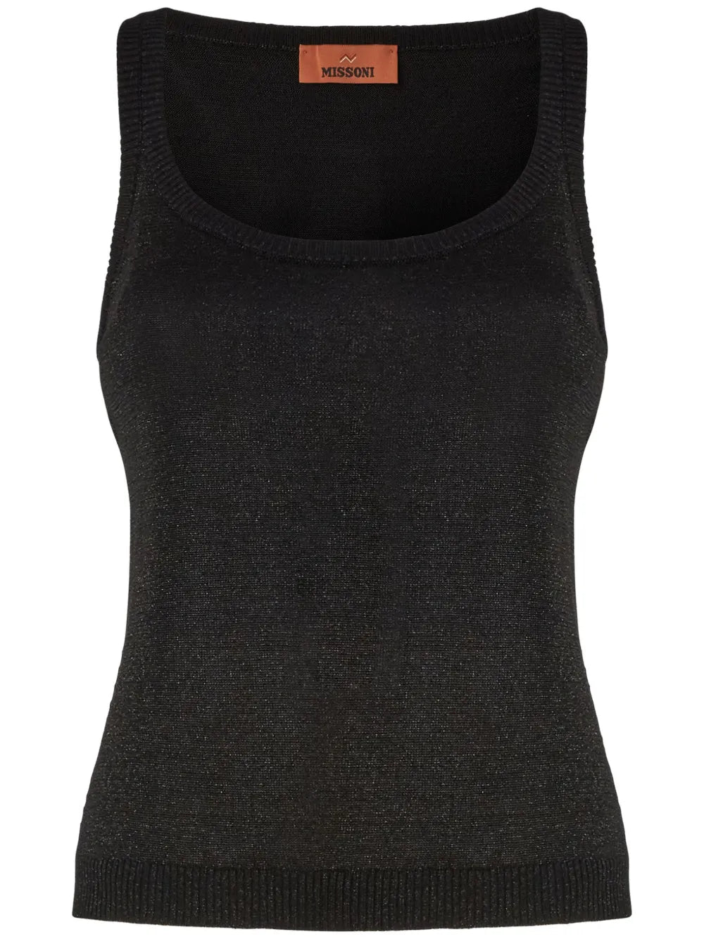Metallic-Threading Scoop-Neck Tank Top
