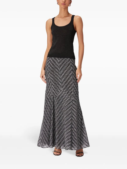 Metallic-Threading Scoop-Neck Tank Top