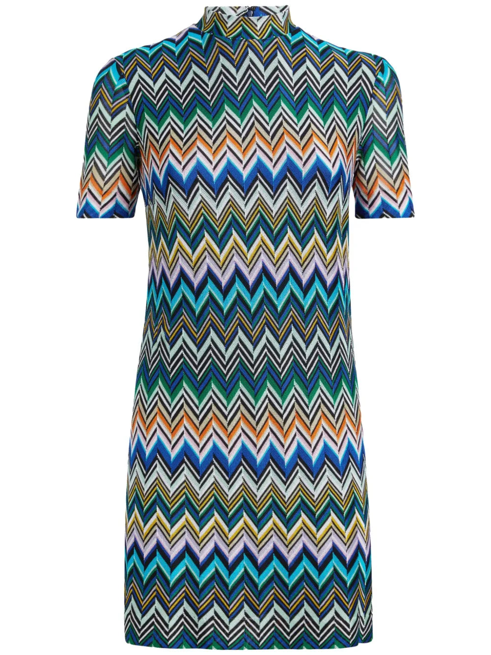 Zigzag-Pattern Mini Dress
