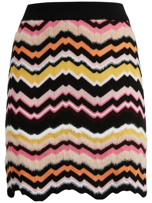 Zigzag Greek-Motif Mini Skirt