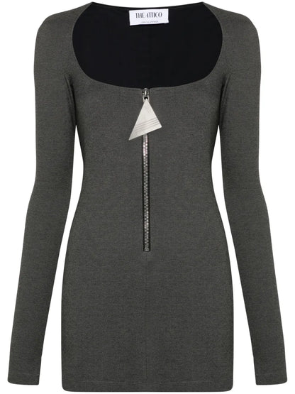 Mélange-Effect Mini Dress