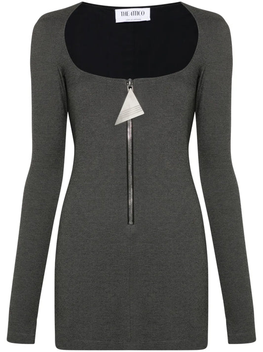 Mélange-Effect Mini Dress