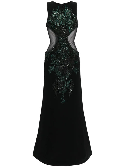 Beaded Cut-Out Maxi Dress