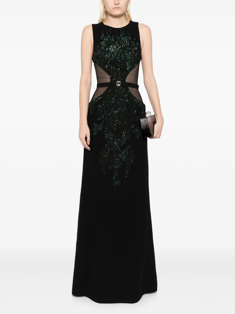 Beaded Cut-Out Maxi Dress