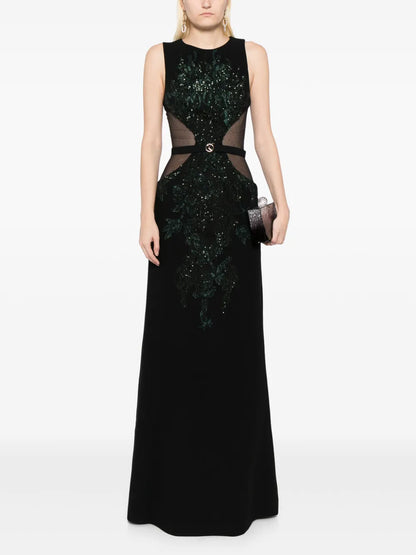 Beaded Cut-Out Maxi Dress