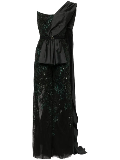 Bead-Embellished Tulle Jumpsuit