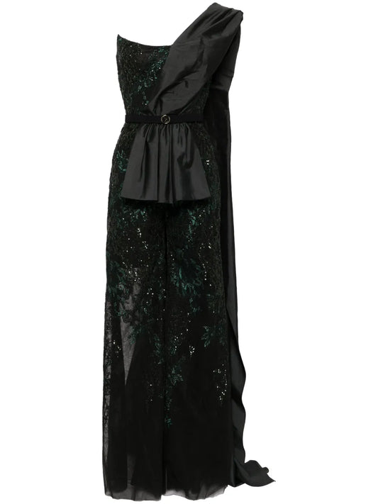 Bead-Embellished Tulle Jumpsuit