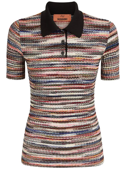 Striped Knitted Polo Shirt