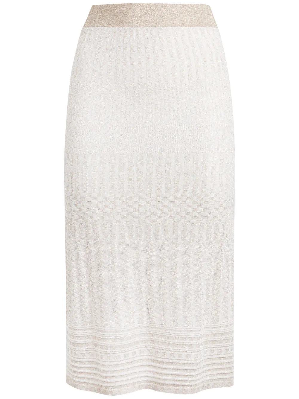 Multi-Process Lamé Midi Skirt