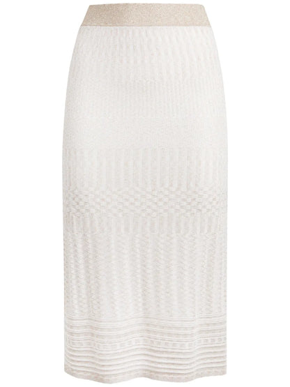 Multi-Process Lamé Midi Skirt