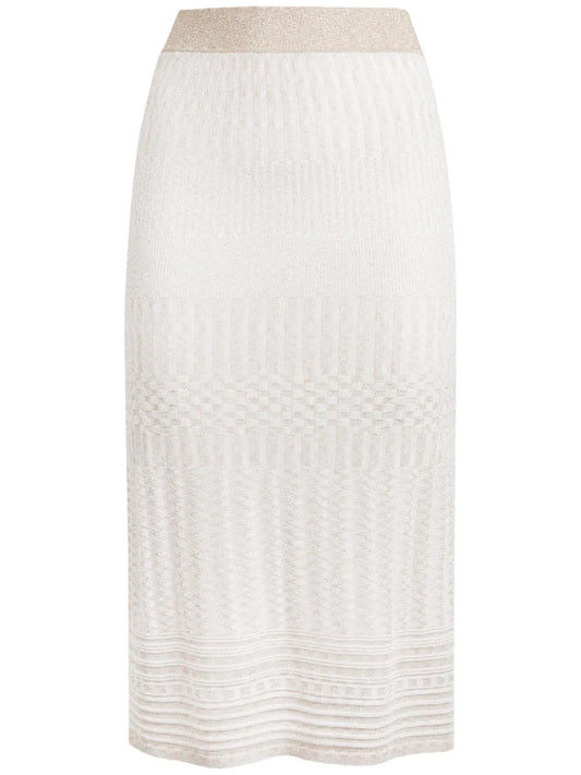 Multi-Process Lamé Midi Skirt