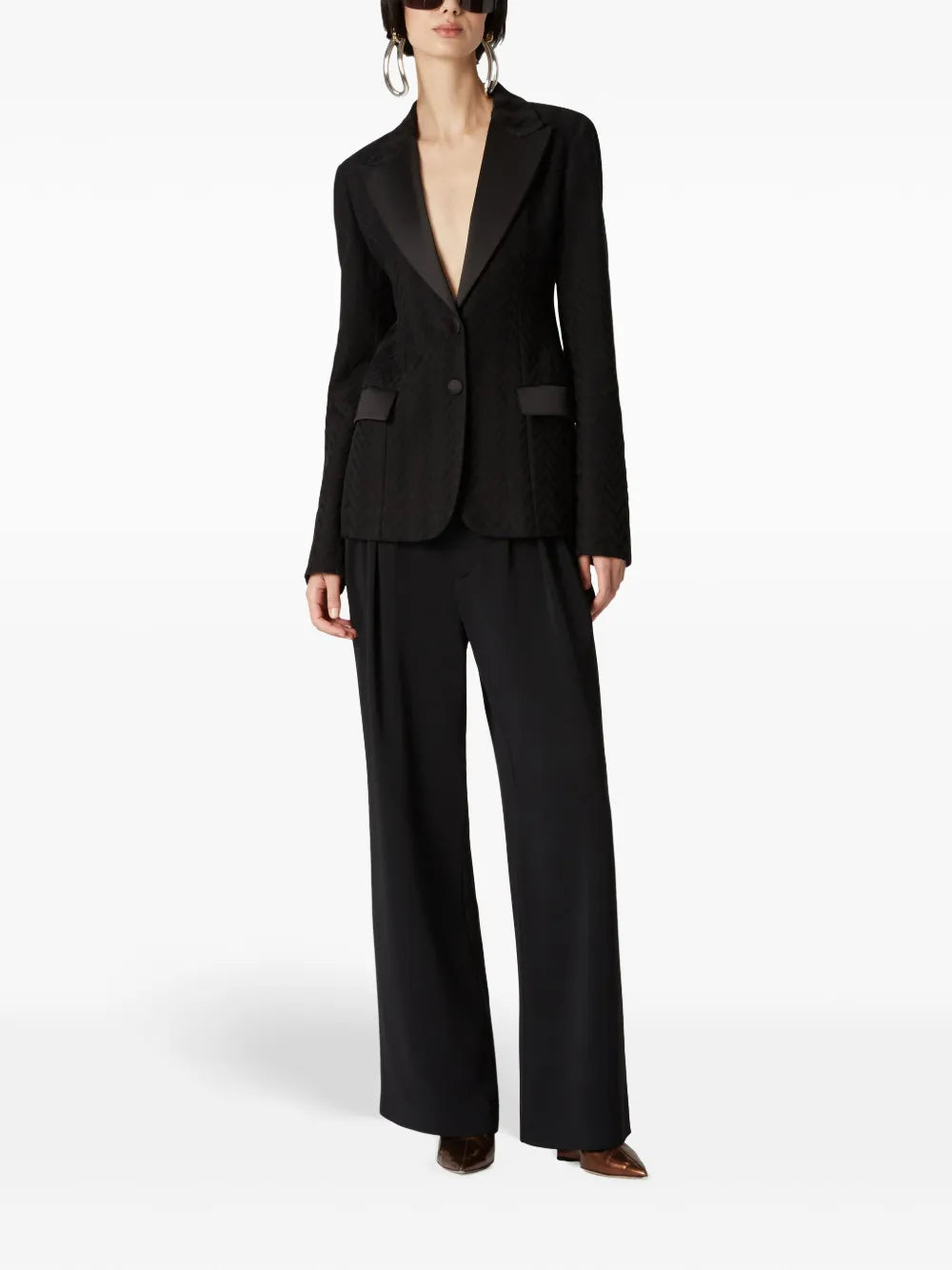 Chevron-Knit Blazer