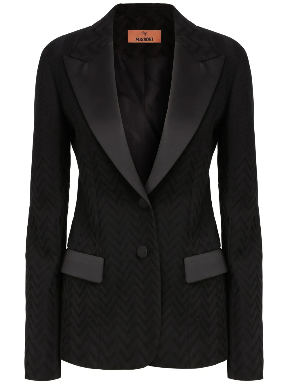 Chevron-Knit Blazer
