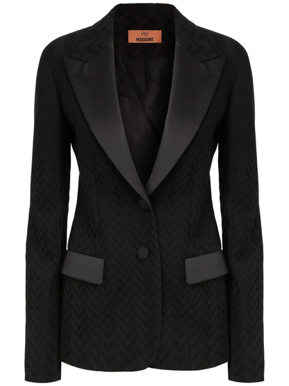 Chevron-Knit Blazer